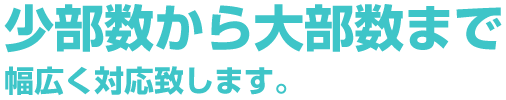 少部数から大部数まで幅広く対応致します。